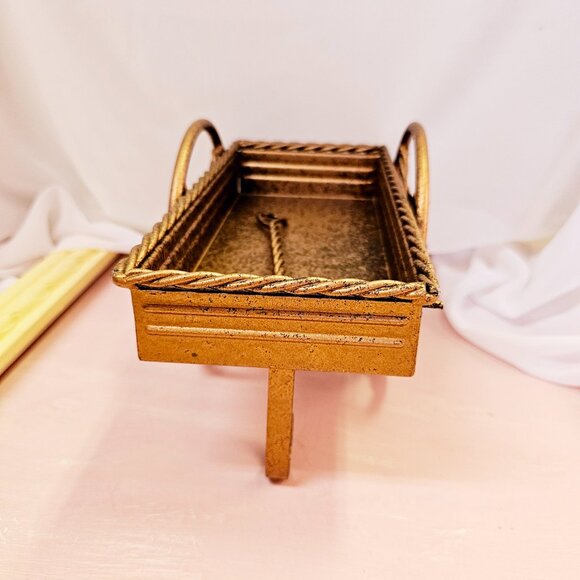 Rustic Metal Wagon Planter Box, Decor Piece, Vintage - Picture 2 of 7